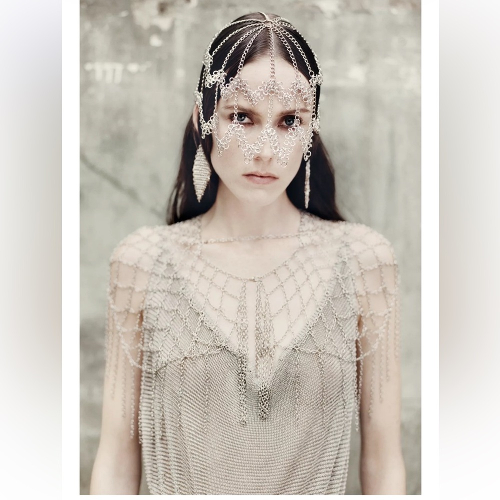 ZARA METALLIC THREAD MESH DRESS LIMITED EDITION